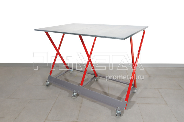 Стойка для колёс 1х4 на роликах с полкой