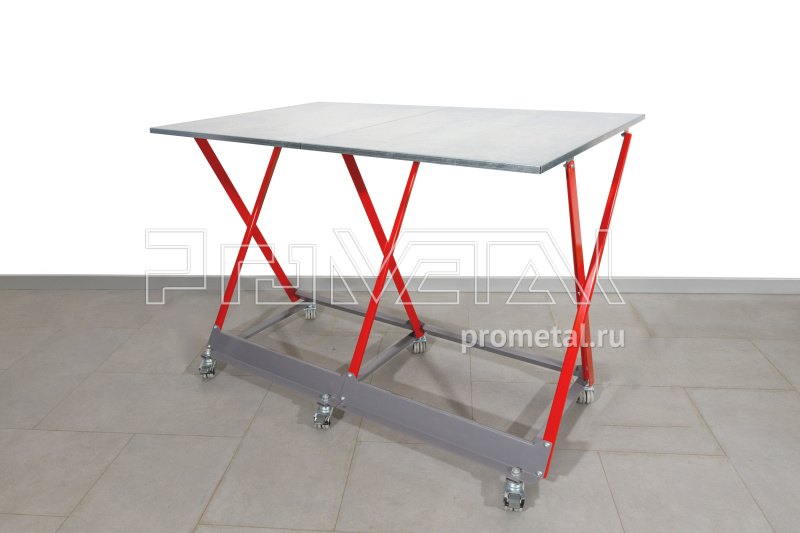 Стойка для колёс 1х4 на роликах с полкой