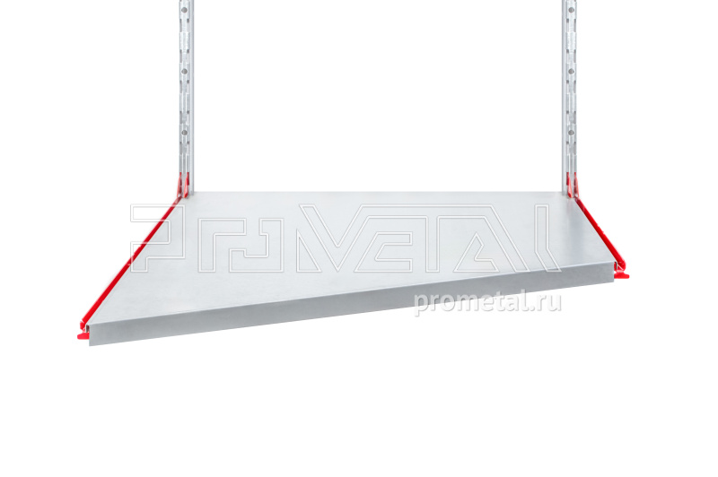 Полка с переходом глубины цельная