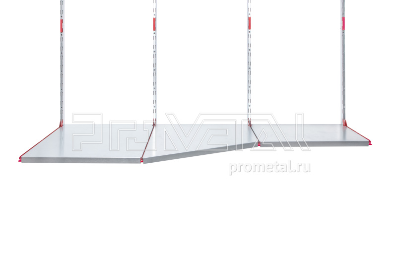 Полка с переходом глубины цельная