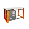 Верстак Тулбокс (1200, Оранж, оцинковка, Тумба с 4 ящиками)