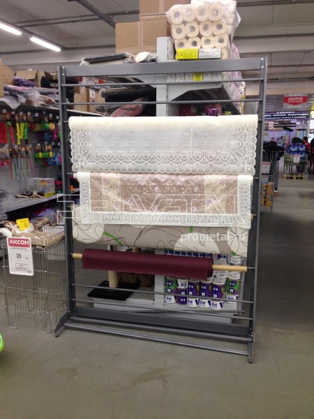 Стенд "14 рулонов" Высокий на ножках, трубы 18мм
