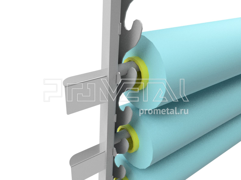 Стенд "14 рулонов" Высокий на ножках, трубы 18мм