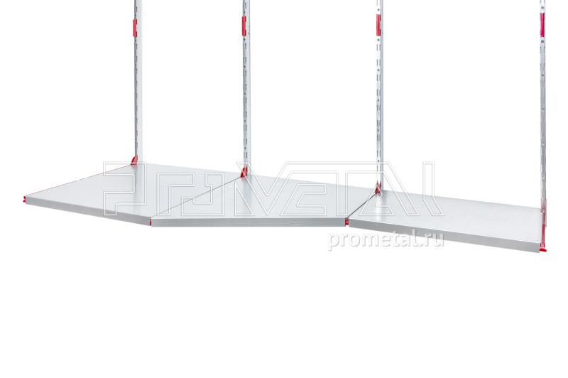 Полка с переходом глубины цельная