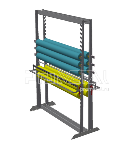 Стенд для рулонов диам. до 70см Высокий Сдвоенный на ножках, трубы 25мм