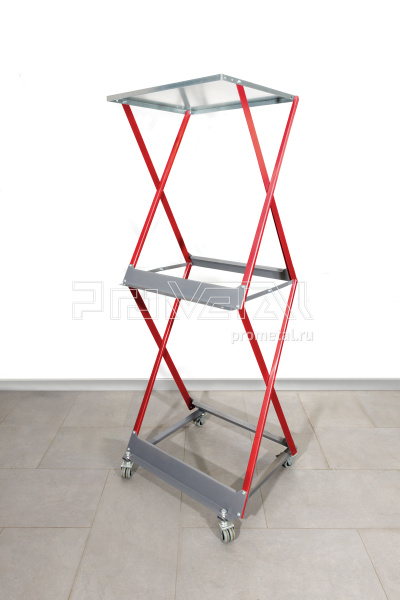 Стойка для колёс 2х2 на ножках с полкой