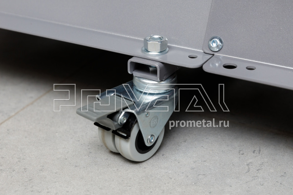 Стойка для колёс 1х8 на роликах с деревянной столешницей