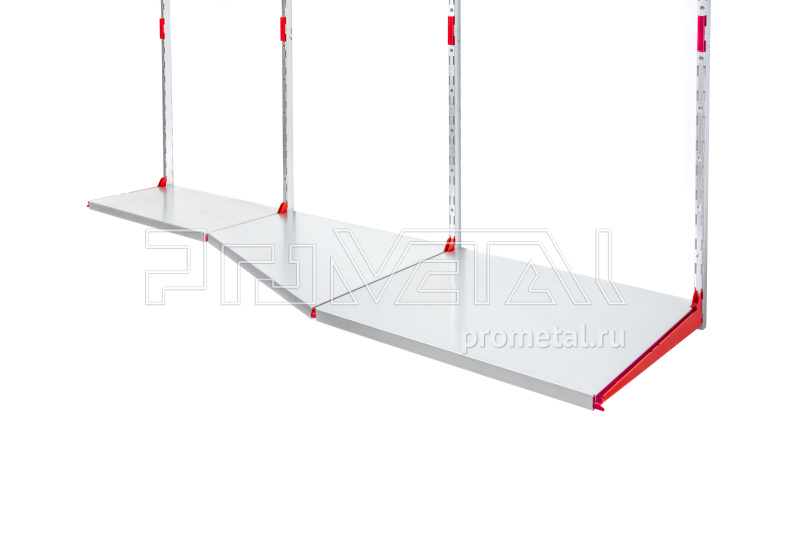 Полка с переходом глубины цельная