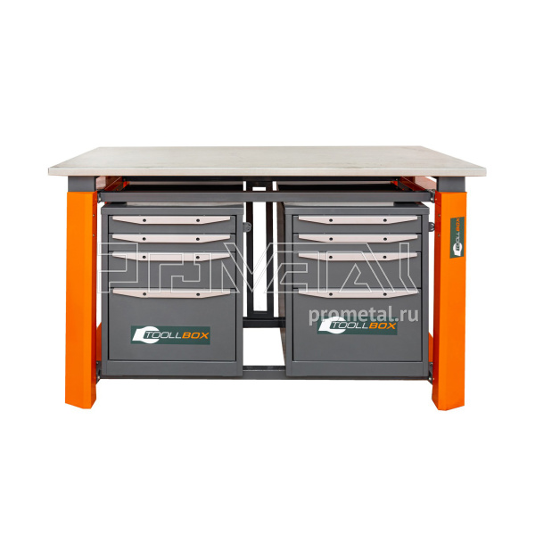 Верстак Тулбокс тумба4, тумба4 (1800 оцинковка опоры Оранж)
