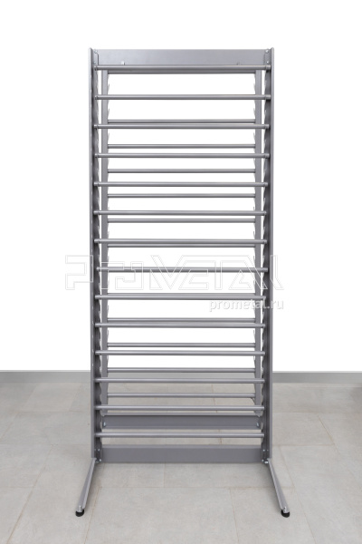 Стенд "28 рулонов" диам. до 70см Высокий Сдвоенный на ножках, трубы 18мм