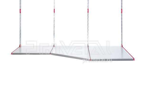 Полка с переходом глубины цельная