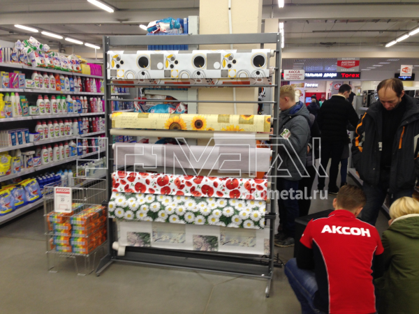 Стенд "14 рулонов" Высокий на ножках, трубы 18мм