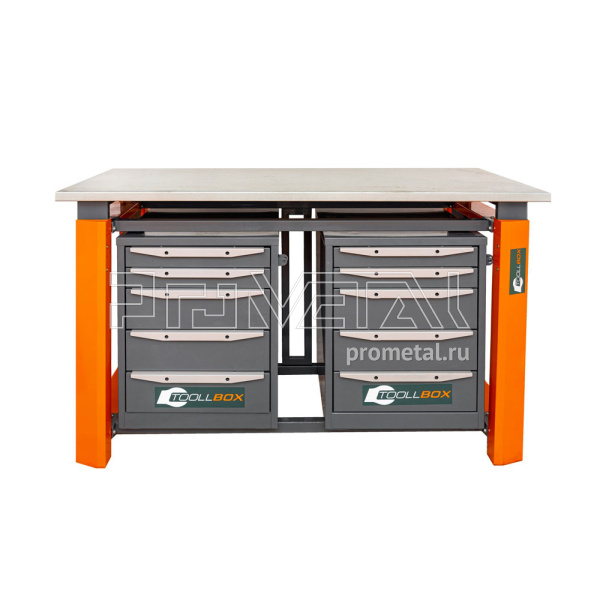 Верстак Тулбокс тумба5, тумба5 (1500 оцинковка опоры Оранж)