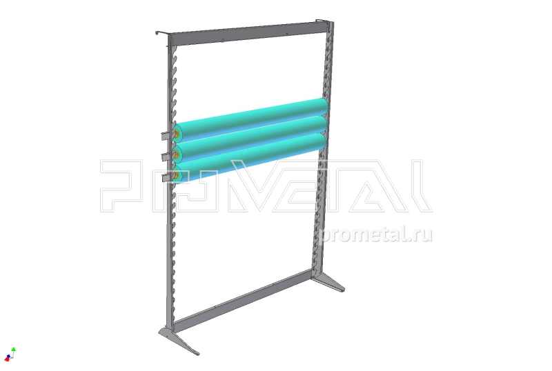 Стенд "14 рулонов" Высокий на ножках, трубы 18мм