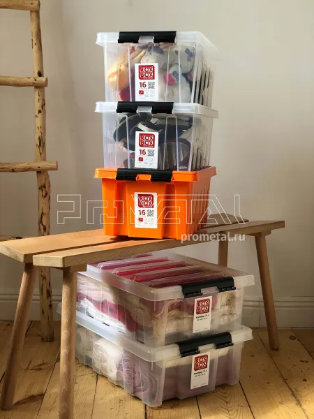 Контейнер 16 л с крышкой, прозрачный, Rox Box