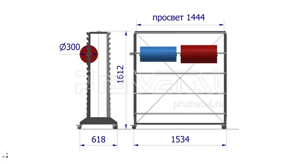 Стенд "10 рулонов" диам. до 30см двусторонний